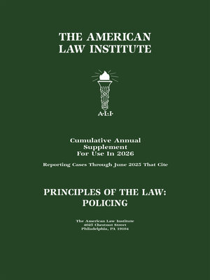 cover image of Principles of the Law, Policing